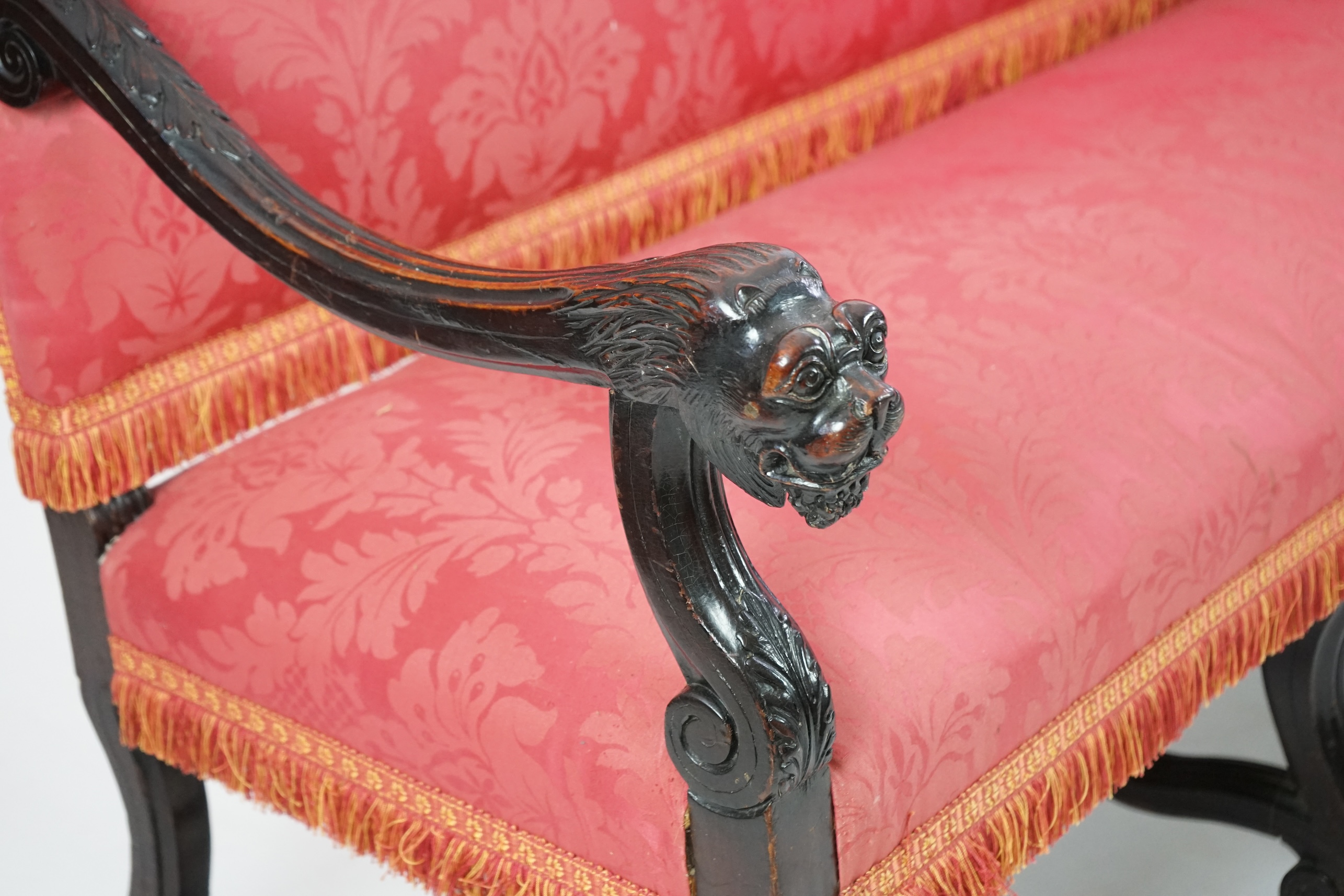 A 17th century style walnut settee